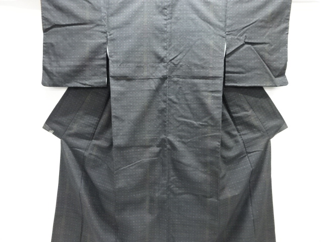 JAPANESE KIMONO / SILK / TSUMUGI / WOVEN KIKKO & KASURI PATTERN